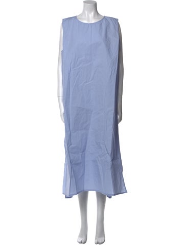 Pre-owned Sofie D'hoore Crew Neck Long Dress W/ Tags In Blue