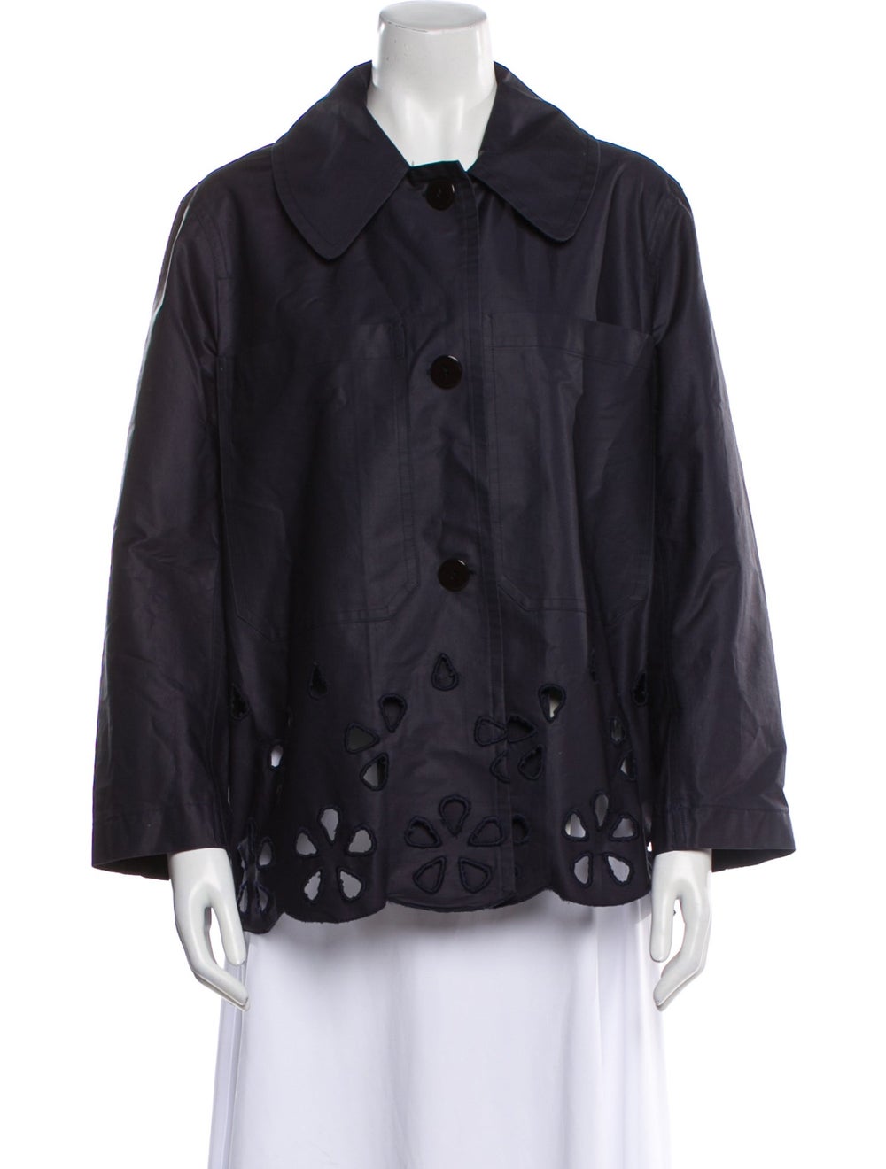 Sofie D'Hoore Jacket Blue Pointed Collar Patch Po… - image 1