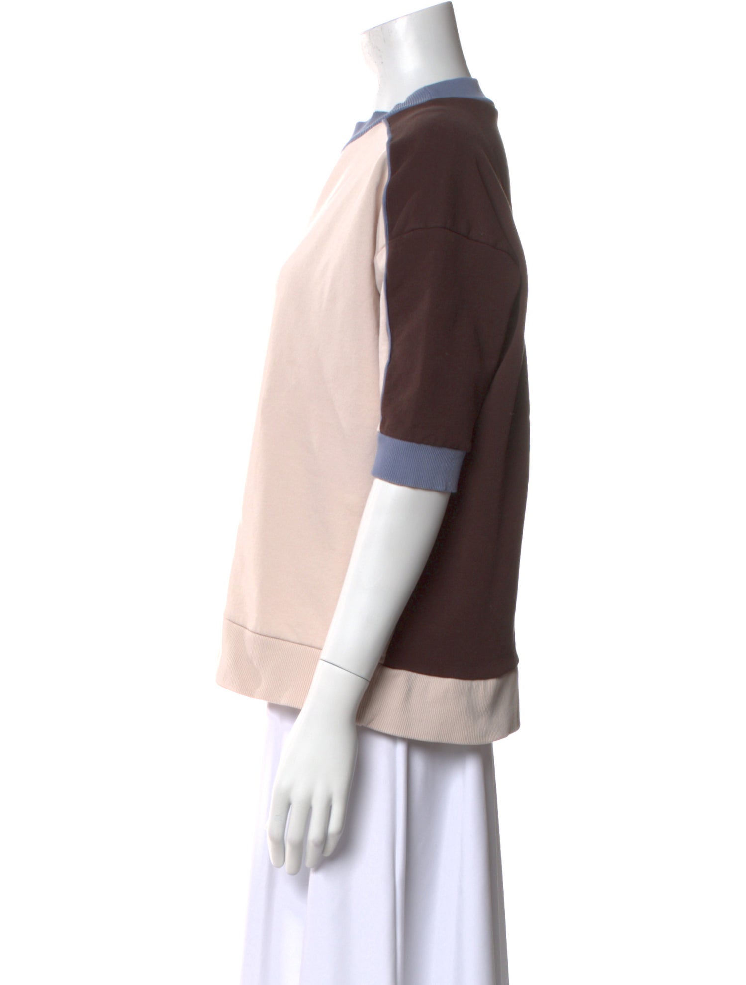 Sofie D'Hoore Mock Neck Three-Quarter Sleeve Sweatshirt