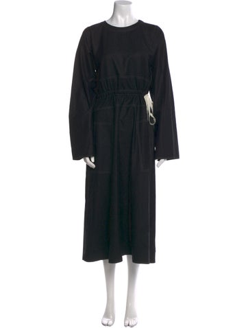 Pre-owned Sofie D'hoore Wool Long Dress In Black