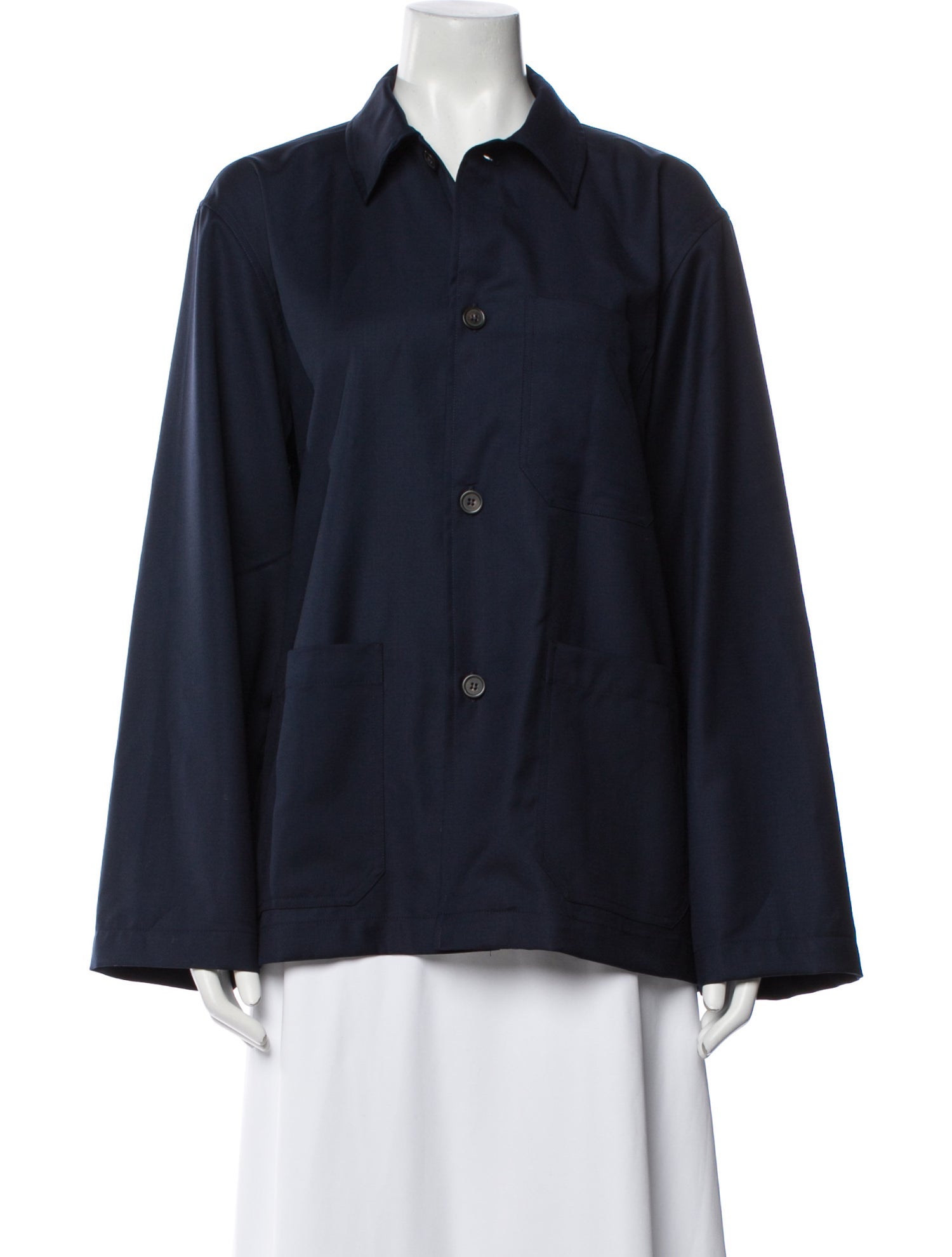 Sofie D'Hoore Wool Long Sleeve Button-Up Top