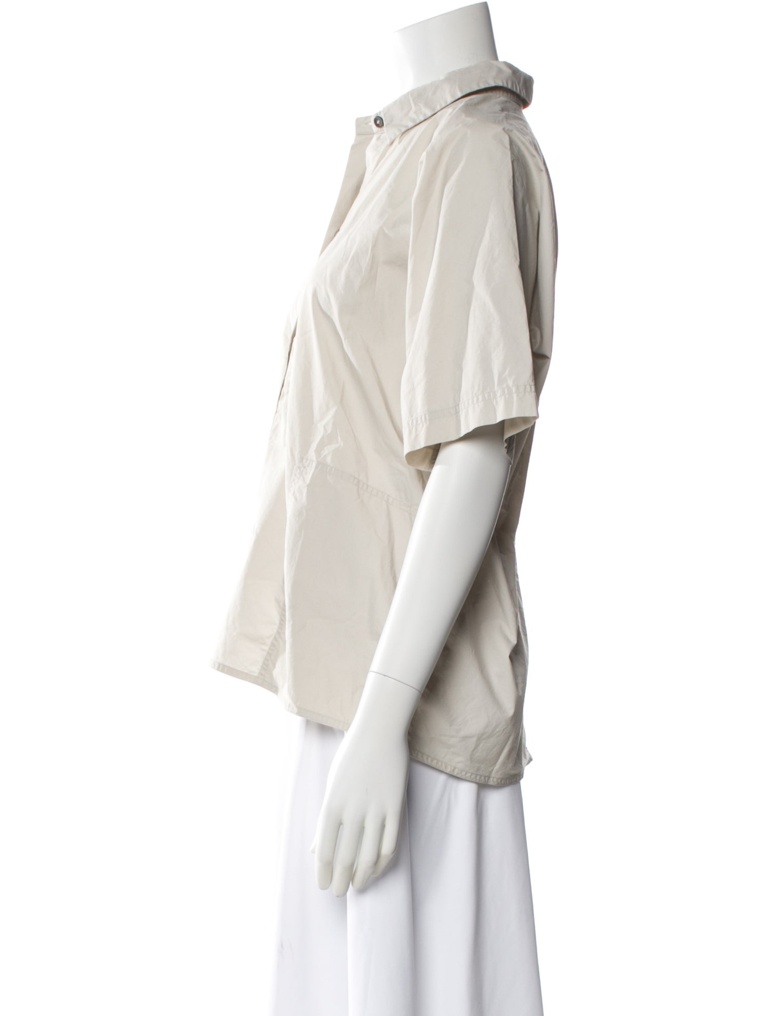 Sofie D'Hoore V-Neck Short Sleeve Button-Up Top