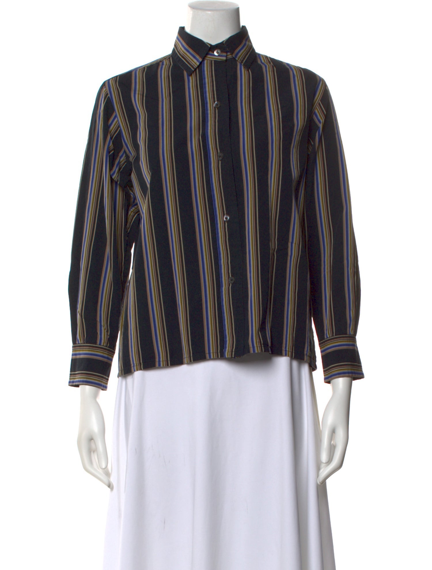 Sofie D'Hoore Striped Long Sleeve Button-Up Top