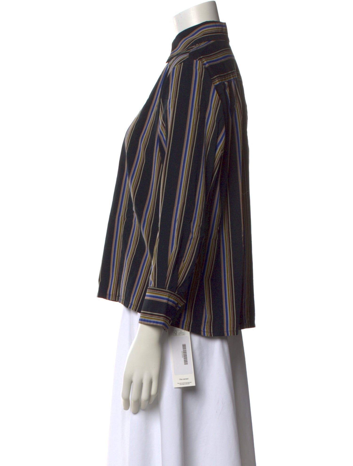 Sofie D'Hoore Striped Long Sleeve Button-Up Top