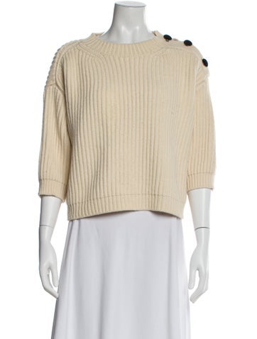 Pre-owned Sofie D'hoore Wool Bateau Neckline Sweater In Neutral