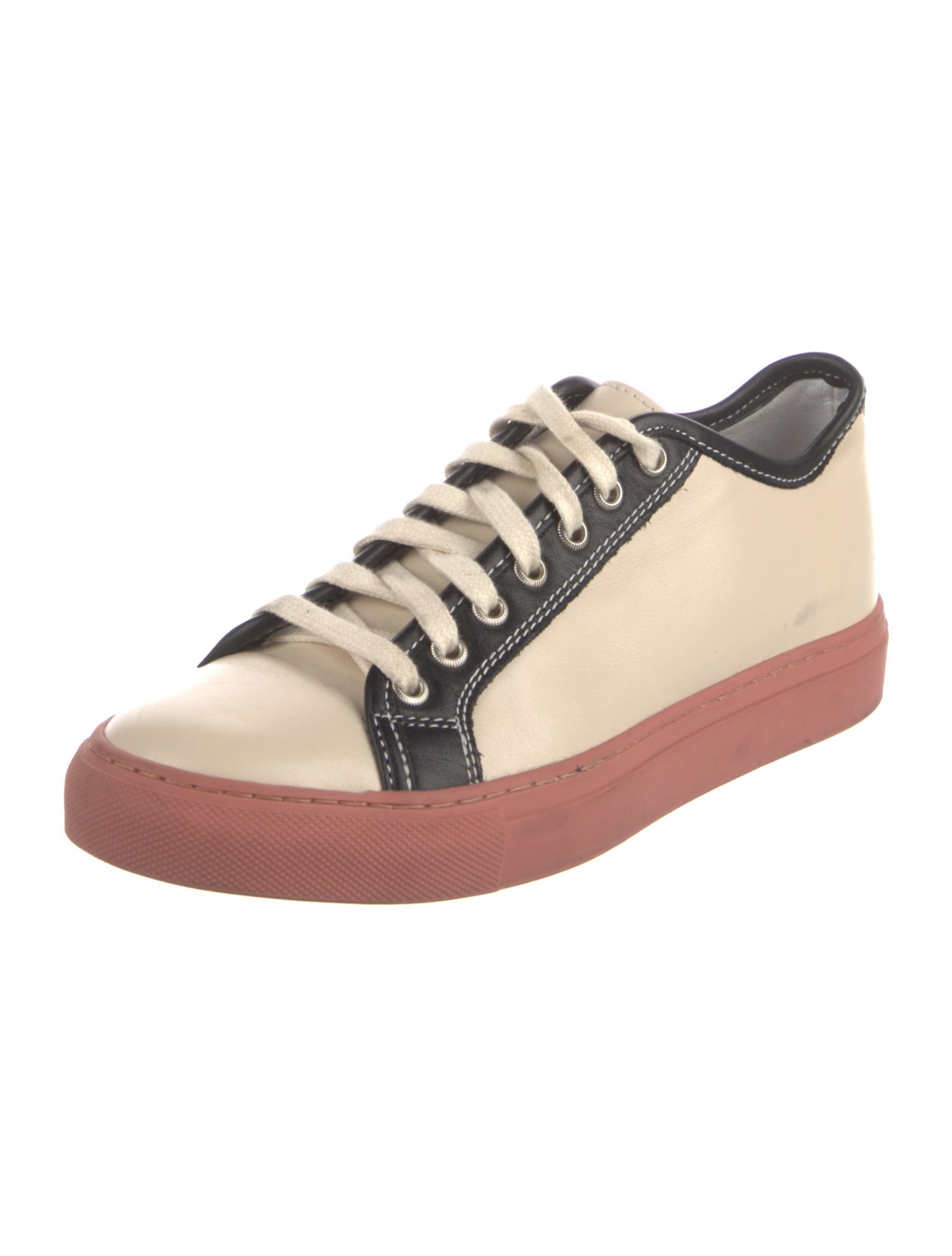 Sofie D'Hoore Leather Colorblock Pattern Sneakers