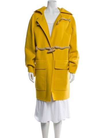 Pre-owned Sofie D'hoore Wool Faux Fur Coat In Yellow