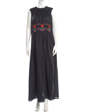 Pre-owned Sofie D'hoore Crew Neck Long Dress In Black