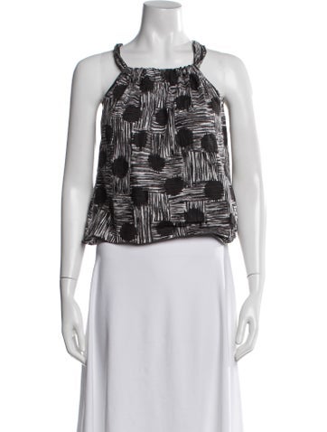 Pre-owned Sofie D'hoore Printed Halterneck Top In White