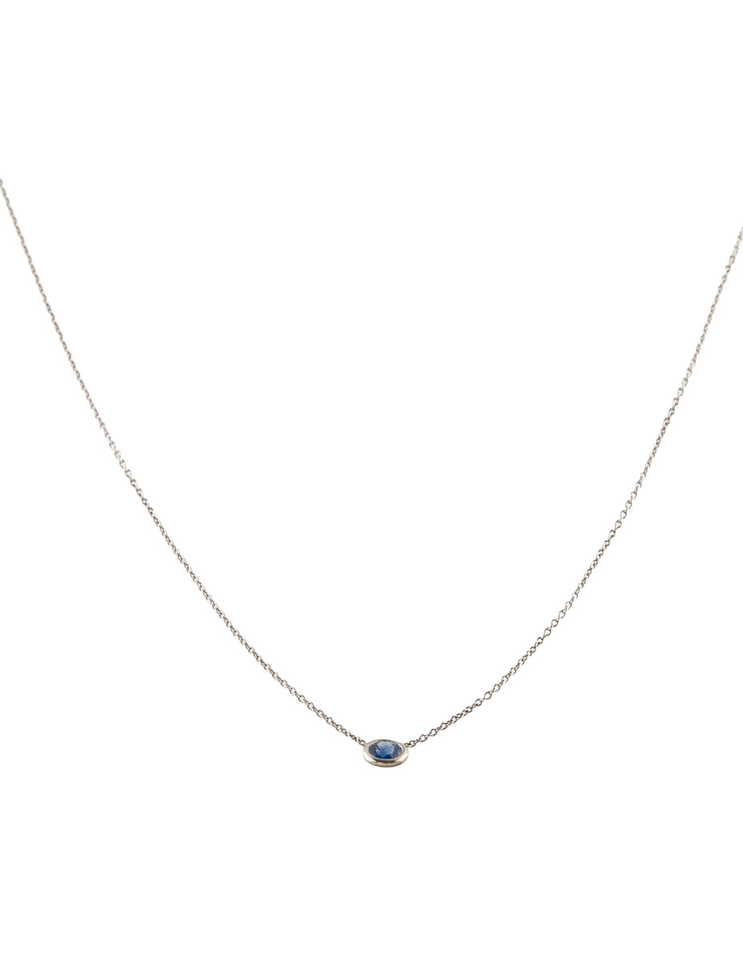 Sofer Jewelry 14K Sapphire Solitaire Pendant Necklace