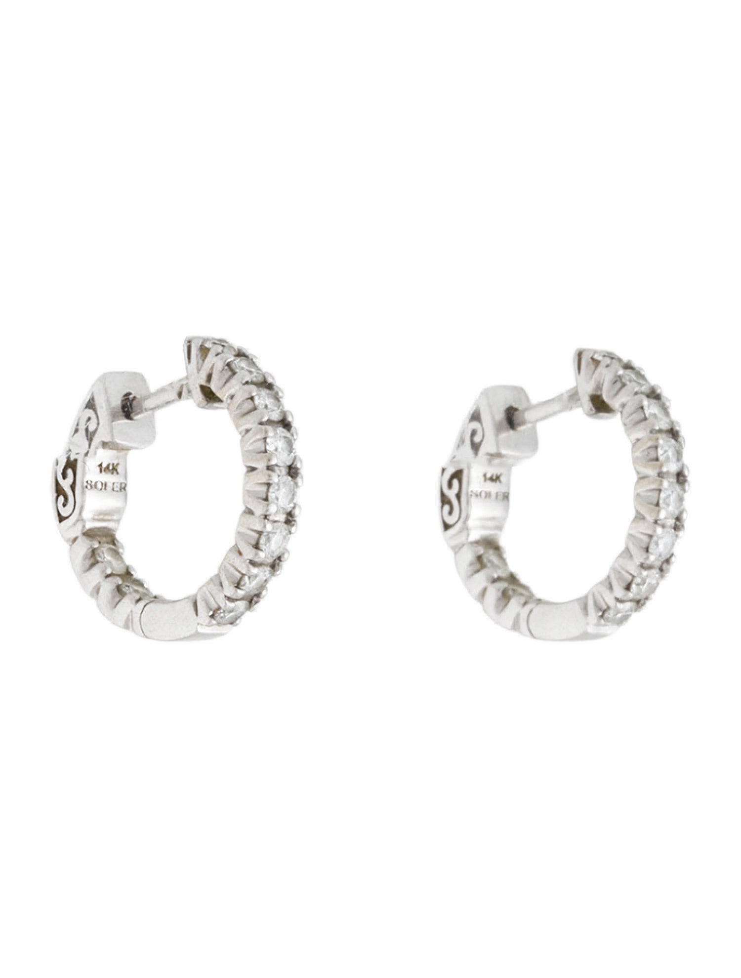 Sofer Jewelry 14K Diamond Huggie Hoop Earrings