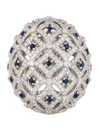 Sofer Jewelry 14K Sapphire & Diamond Domed Ring