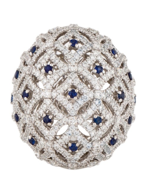 Sofer Jewelry 14K Sapphire & Diamond Domed Ring