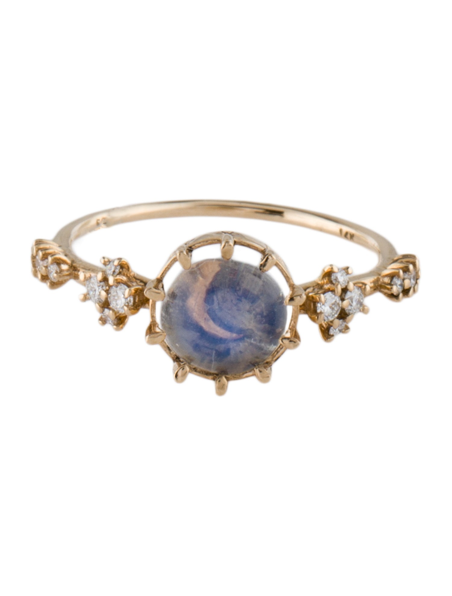Sofia Zakia 14K Moonstone & Diamond Oracle Ring