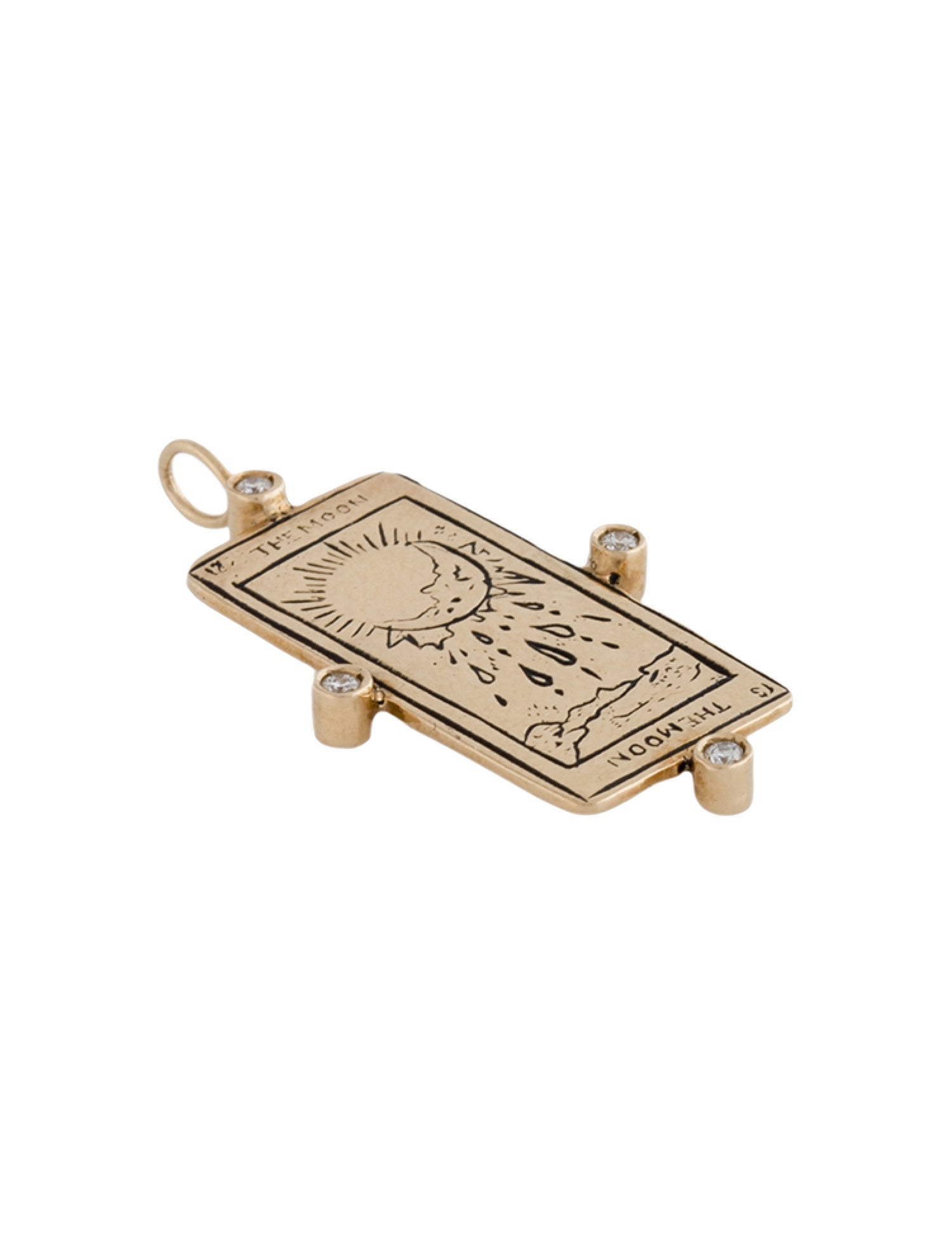 Sofia Zakia Diamond The Moon Tarot Card Pendant