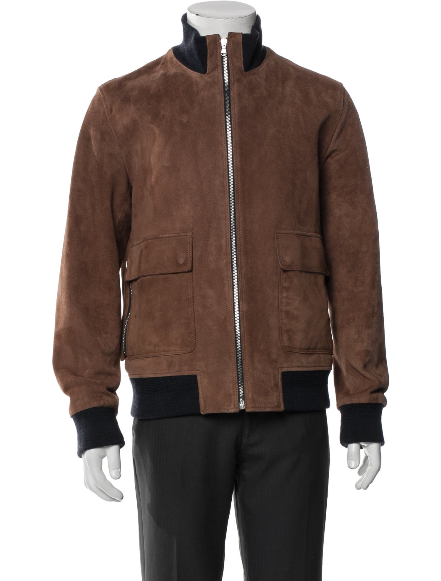 Solid Homme Leather Bomber Jacket