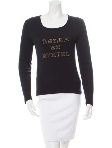 Sonia Rykiel Jewel-Embellished Long Sleeve Top