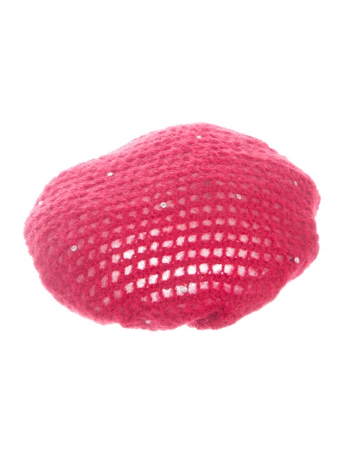 Sonia Rykiel Embellished Knit Beret Red