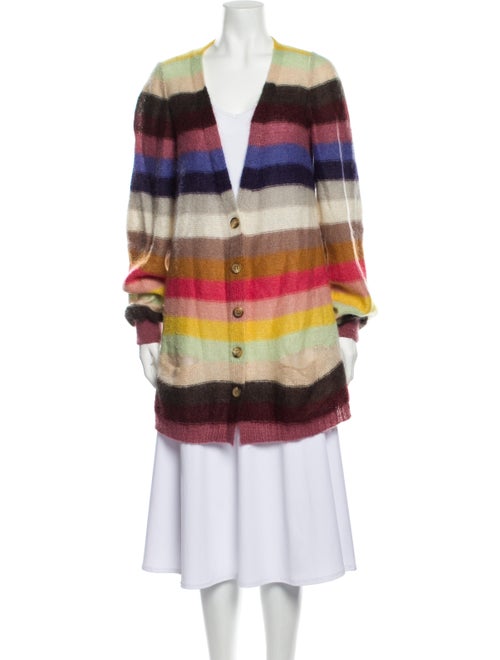 Sonia Rykiel Mohair Striped Sweater Yellow