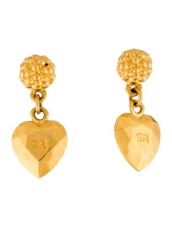 Sonia Rykiel Faceted Heart Drop Earrings