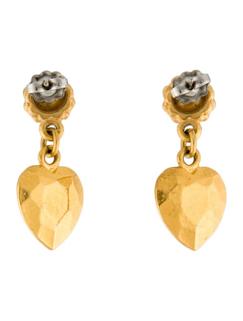 Sonia Rykiel Faceted Heart Drop Earrings
