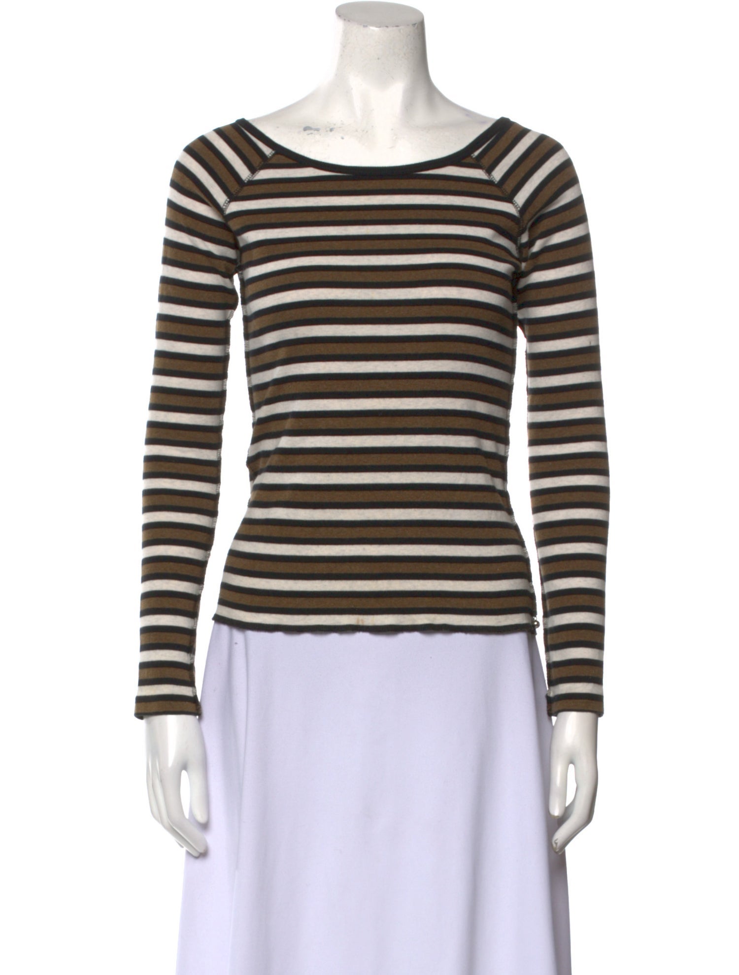 Sonia Rykiel Striped Bateau Neckline Top