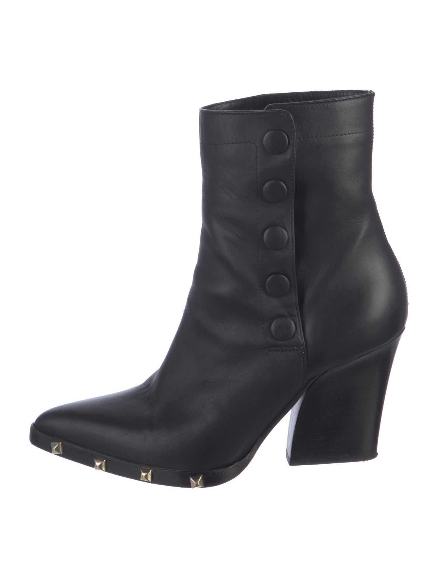 Sonia Rykiel Leather Studded Accents Boots