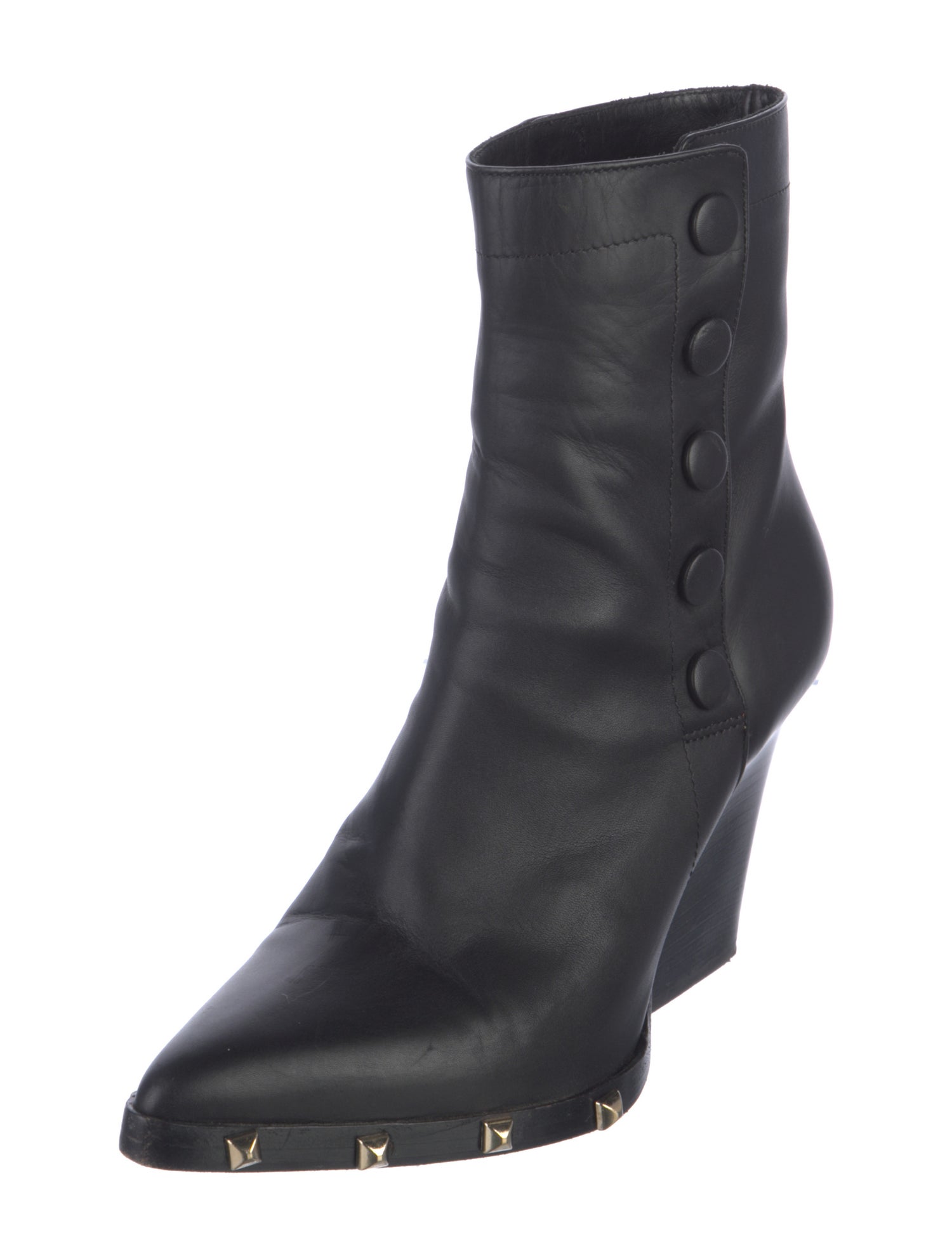 Sonia Rykiel Leather Studded Accents Boots