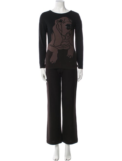 Sonia Rykiel Virgin Wool Graphic Print Pant Set