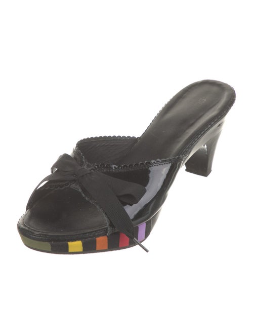 Sonia Rykiel Patent Leather Bow Accents Slides