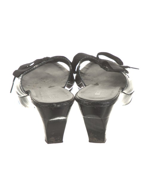 Sonia Rykiel Patent Leather Bow Accents Slides