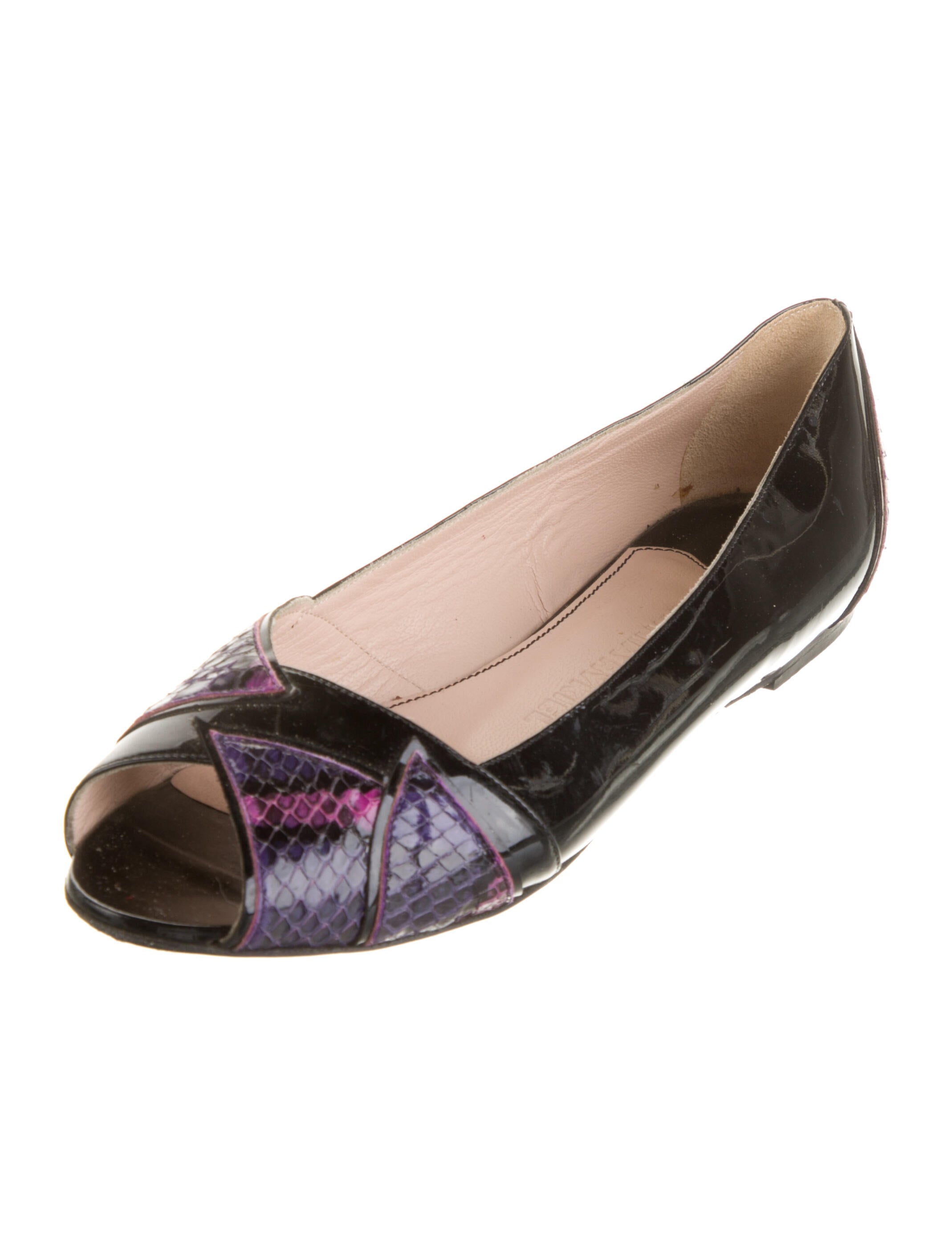 Sonia Rykiel Patent Leather Animal Print Flats