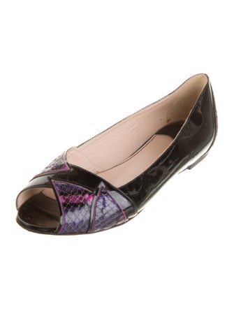 Sonia Rykiel Patent Leather Animal Print Flats