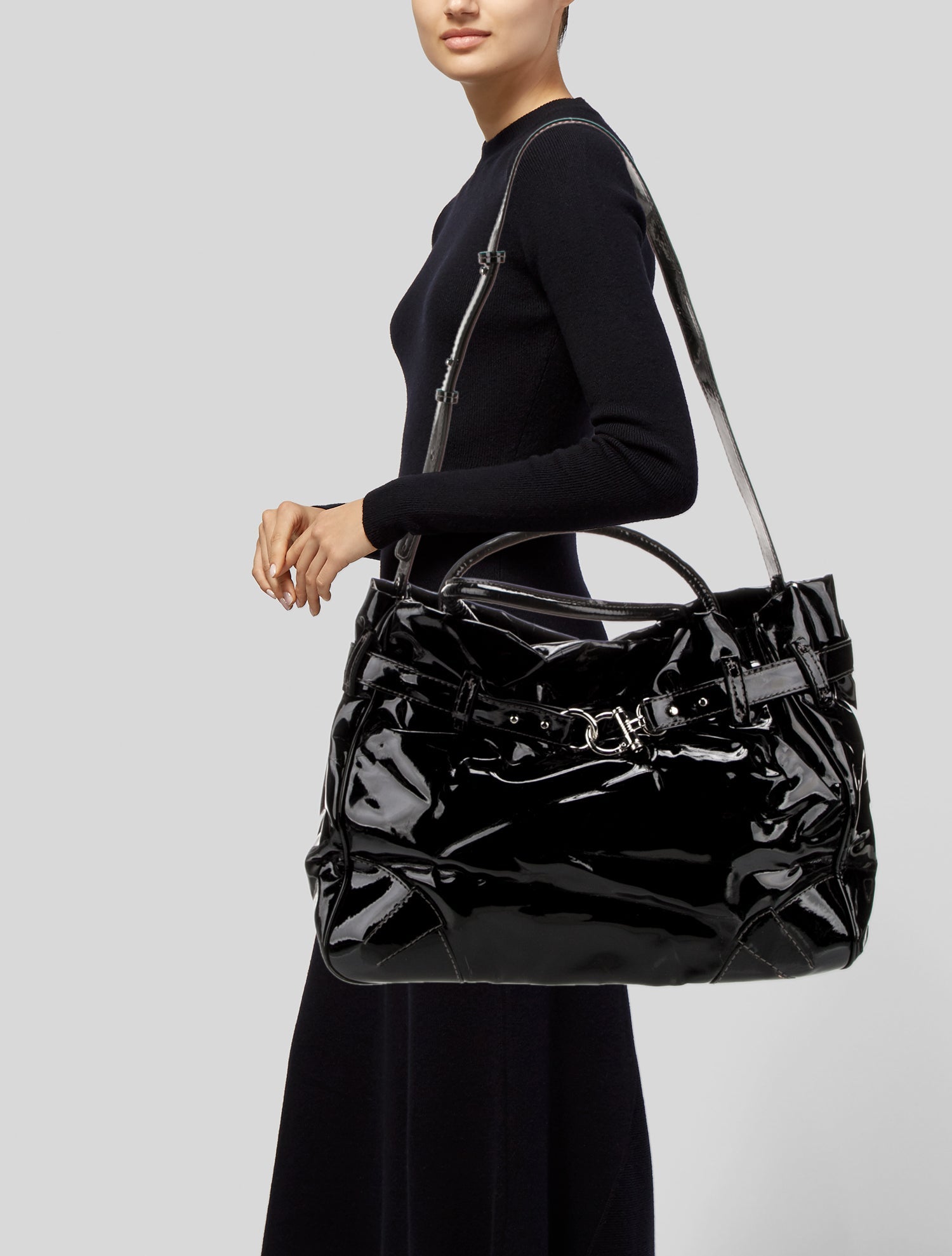 Sonia Rykiel Patent Leather Top Handle Bag