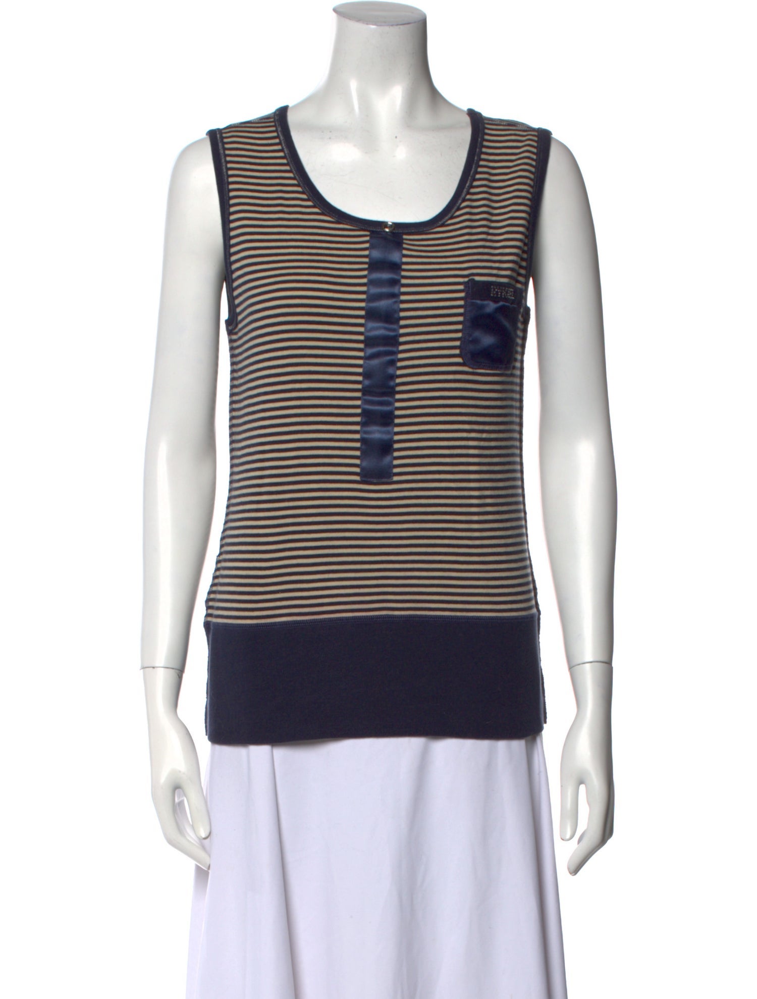 Sonia Rykiel Striped Scoop Neck Top