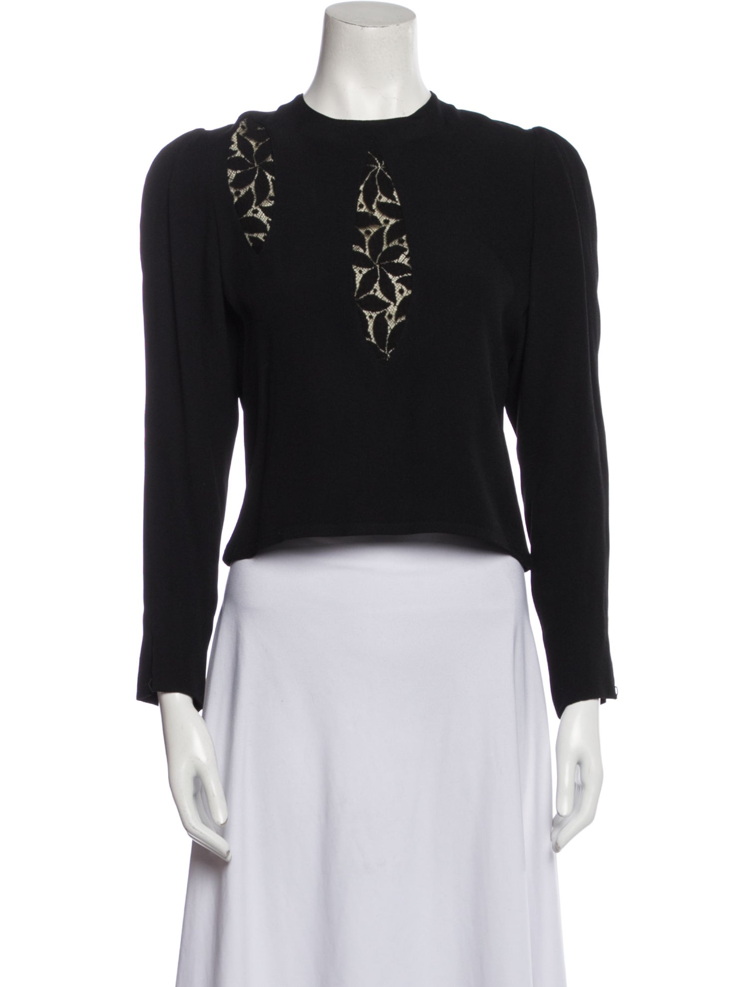 Sonia Rykiel Crew Neck Long Sleeve Crop Top