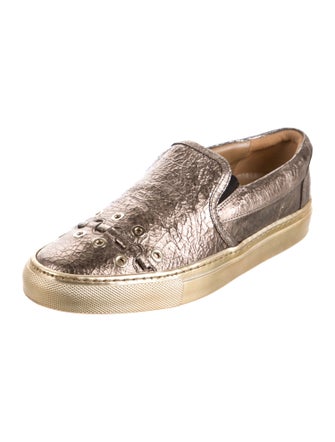 Sonia Rykiel Leather Colorblock Pattern Sneakers