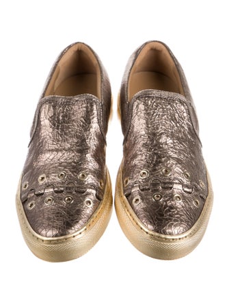 Sonia Rykiel Leather Colorblock Pattern Sneakers