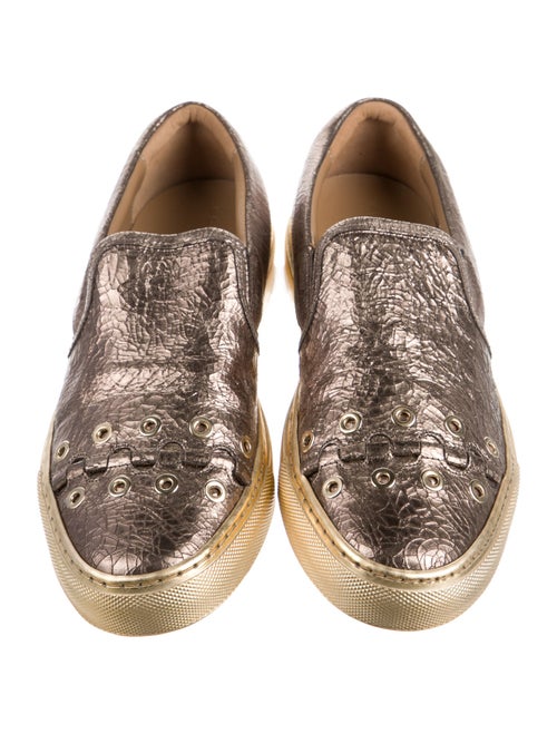 Sonia Rykiel Leather Colorblock Pattern Sneakers