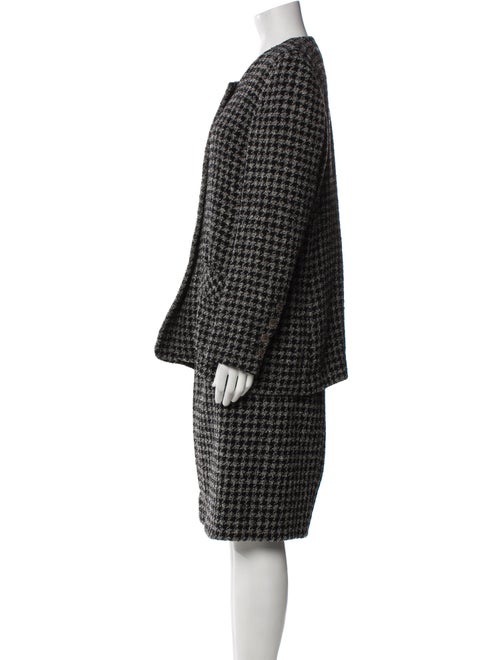 Sonia Rykiel Wool Houndstooth Print Skirt Suit