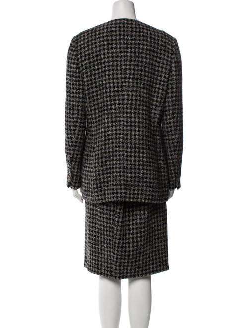 Sonia Rykiel Wool Houndstooth Print Skirt Suit
