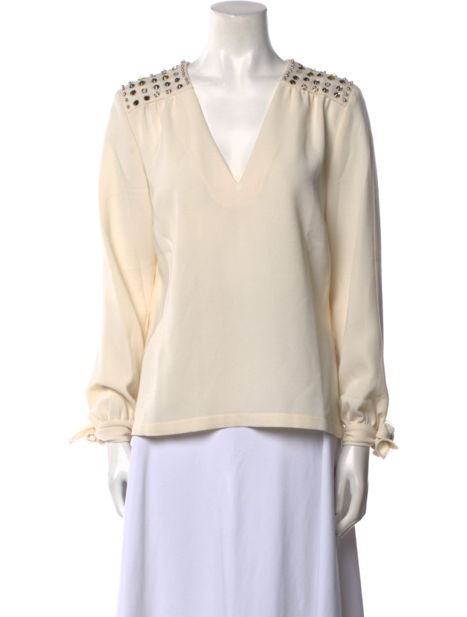 Sonia Rykiel V-Neck Long Sleeve Blouse