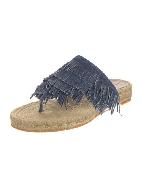 Sonia Rykiel Suede Fringe Trim Accent Espadrilles