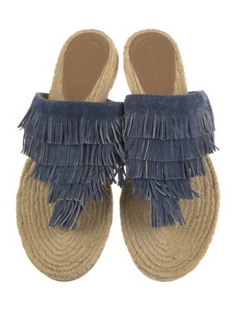 Sonia Rykiel Suede Fringe Trim Accent Espadrilles