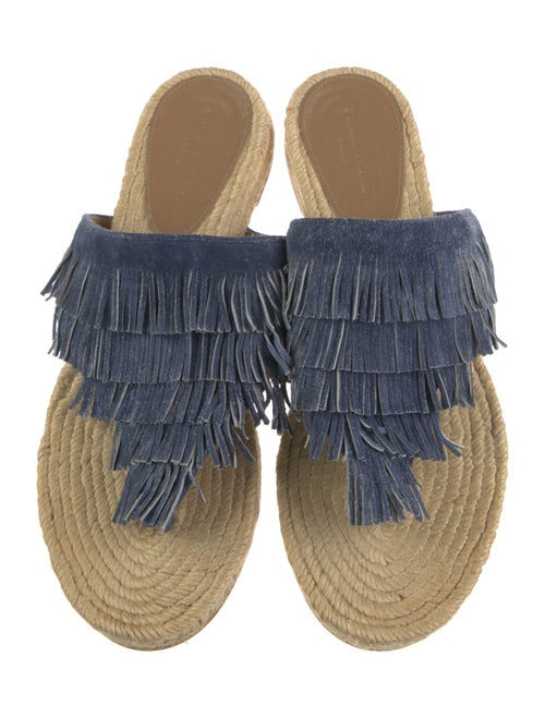 Sonia Rykiel Suede Fringe Trim Accent Espadrilles