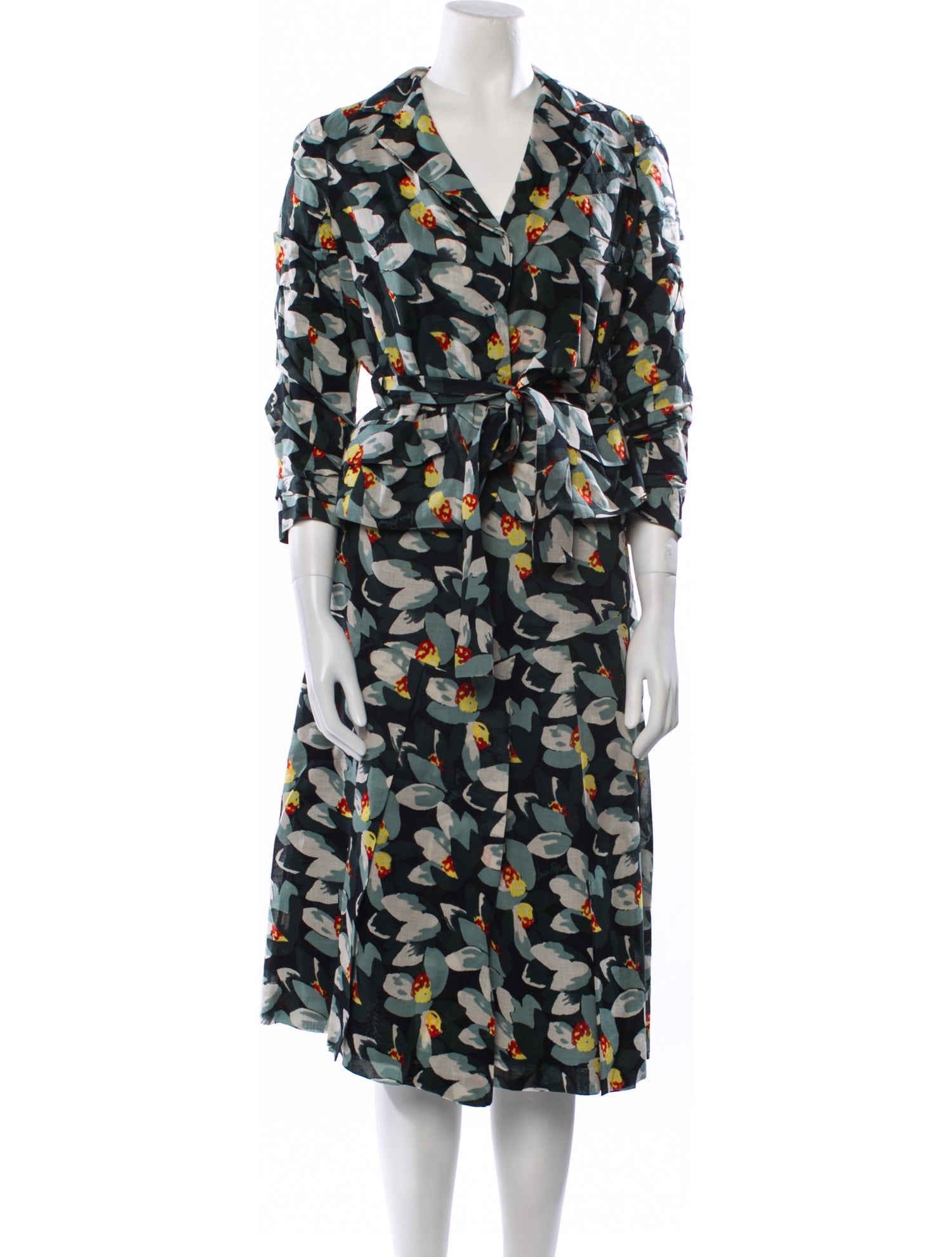 Sonia Rykiel Printed Embroidered Accent Skirt Suit