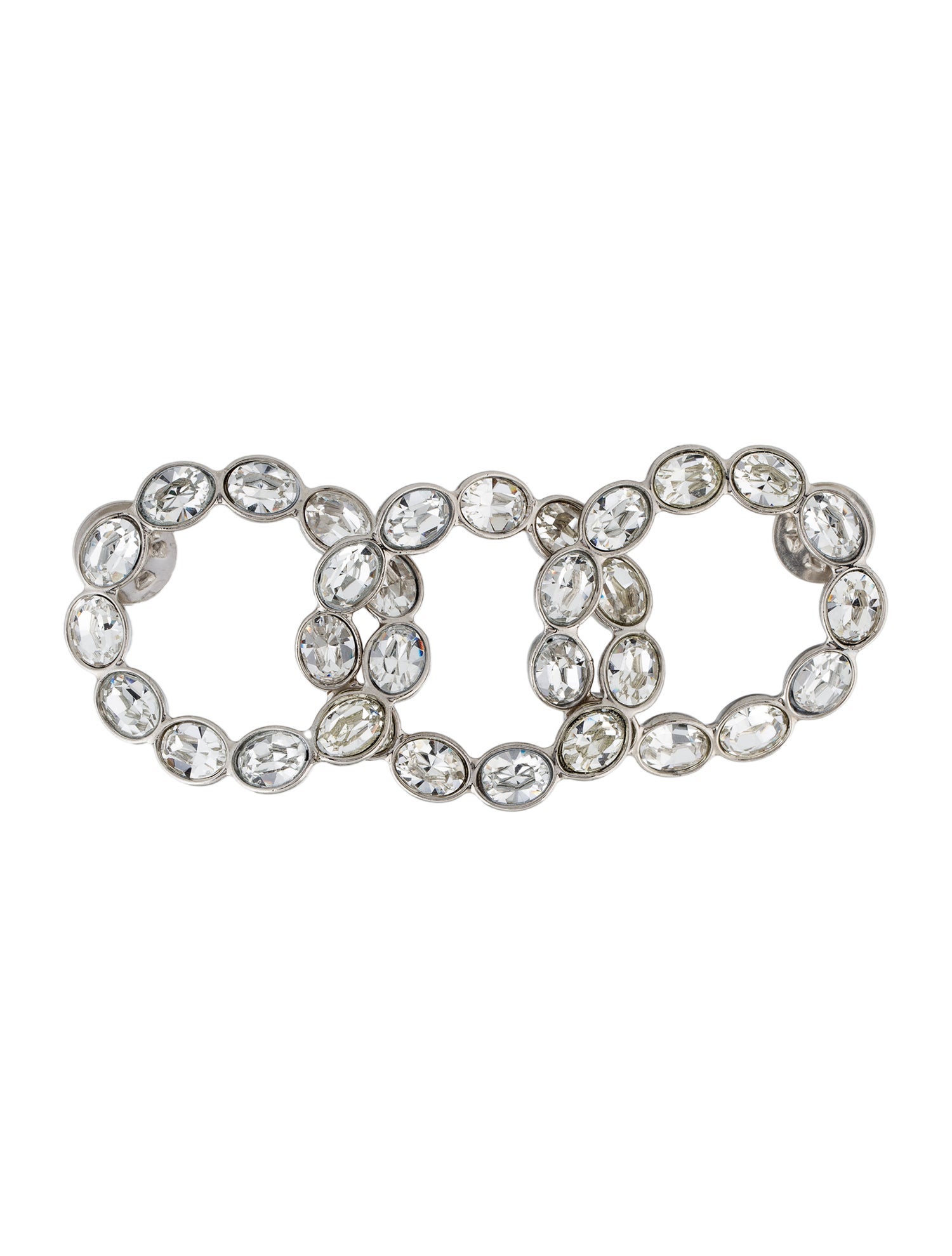 Sonia Rykiel Crystal Interlocking Circle Lapel Pin
