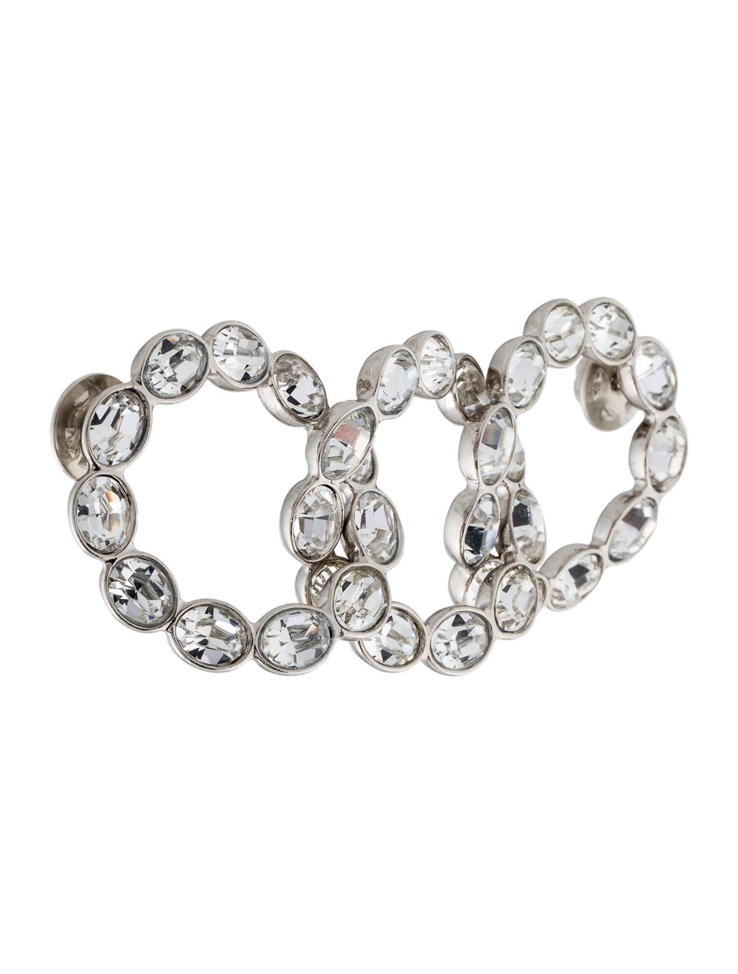 Sonia Rykiel Crystal Interlocking Circle Lapel Pin