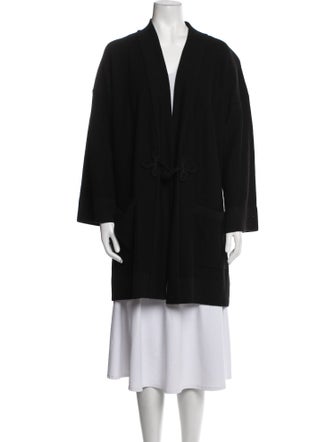 Sonia Rykiel Virgin Wool Embroidered Accent Robe