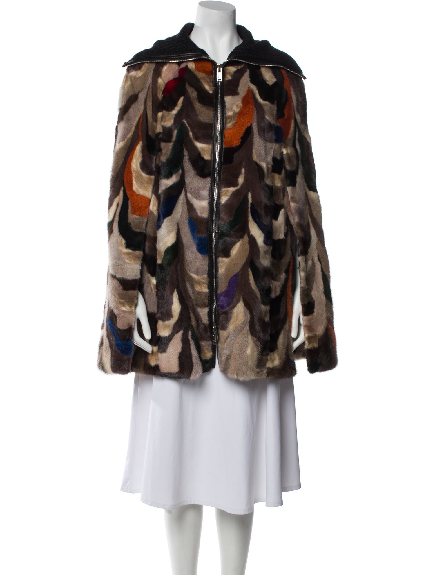 Sonia Rykiel Mink Striped Fur Coat